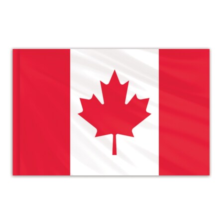 Canada Indoor Nylon Flag 2'x3' With Gold Fringe